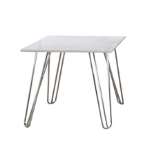 Load image into Gallery viewer, Hairpin Leg Square End Table White And Chrome