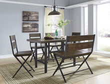 Load image into Gallery viewer, Kavara - Medium Brown - 6 Pc. - Rectangular Dining Room Counter Table, 4 Barstools, Double Barstool
