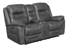 Load image into Gallery viewer, Hemer Motion Collection - Dark Grey - Hemer Upholstered Power^2 Loveseat Dark Grey