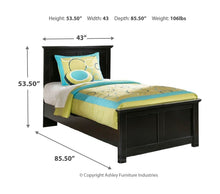 Load image into Gallery viewer, Maribel - Black - Twin Panel Bed