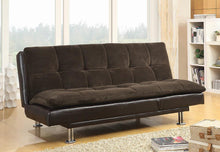 Load image into Gallery viewer, Living Room : Sofa Beds - Brown - Lennon Cushion Sofa Bed Brown And Chrome