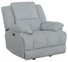 Load image into Gallery viewer, Grey - Waterbury Upholstered Power Glider Recliner Grey