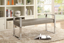 Load image into Gallery viewer, Champagne - Upholstered Bench Champagne And Chrome
