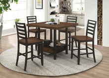 Load image into Gallery viewer, Sanford Collection - Sanford Round Counter Height Table With Drop Leaf Cinnamon And Espresso