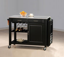 Load image into Gallery viewer, Dining: Kitchen Carts - Kitchen Cart With Granite Top Black