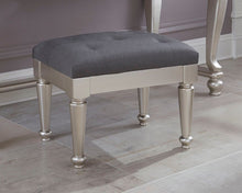 Load image into Gallery viewer, Coralayne - Silver - Upholstered Stool (1/CN)