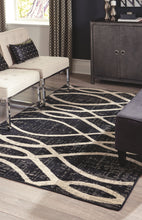 Load image into Gallery viewer, Avi - Black/Cream/Gray - Large Rug
