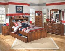 Load image into Gallery viewer, Barchan - Medium Brown - Full Bookcase Bed with Trundle