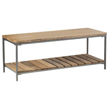 Load image into Gallery viewer, Accent Bench With Slat Shelf Natural And Gunmetal