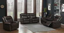 Load image into Gallery viewer, Sawyer Motion Collection - Cocoa - Sawyer Transitional Brown Three-piece Living Room Set