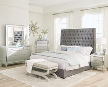 Load image into Gallery viewer, Camille 4-piece Eastern King Bedroom Set Grey And Metallic Mercury