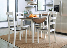 Load image into Gallery viewer, Woodanville - Cream/Brown - 5 Pc. - Round Dining Room Drop Leaf Table, 4 Side Chairs