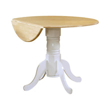Load image into Gallery viewer, Dinettes: Wood - Drop Leaf Round Dining Table Natural Brown And White