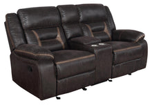Load image into Gallery viewer, Brown - Glider Loveseat W/ Console