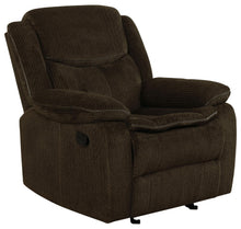 Load image into Gallery viewer, Brown - Jennings Upholstered Motion Glider Recliner Brown