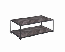Load image into Gallery viewer, Meagan Chevron Coffee Table Rustic Grey Herringbone
