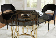 Load image into Gallery viewer, Lindsey Round Glass Top Dining Table Sunny Gold