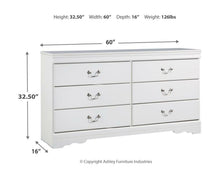 Load image into Gallery viewer, Anarasia - White - 5 Pc. - Dresser, Mirror, Queen Sleigh Bed