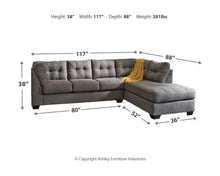 Load image into Gallery viewer, Maier - Charcoal - Left Arm Facing Full Sofa Sleeper