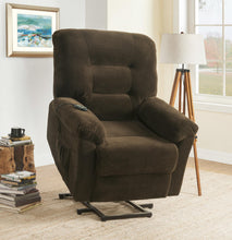 Load image into Gallery viewer, Living Room : Power Lift Recliner - Chocolate - Upholstered Power Lift Recliner Chocolate