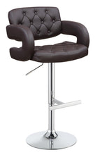 Load image into Gallery viewer, Rec Room/bar Stools: Height Adjustable - Brown - 29" Adjustable Height Bar Stool Chrome And Brown