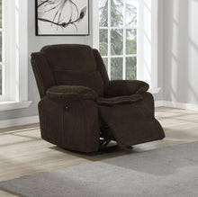 Load image into Gallery viewer, Brown - Jennings Upholstered Power Glider Recliner Brown