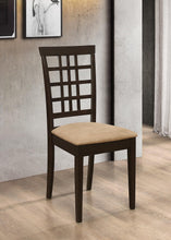 Load image into Gallery viewer, Microfiber Peat - Kelso Lattice Back Dining Chairs Cappuccino (Set of 2)