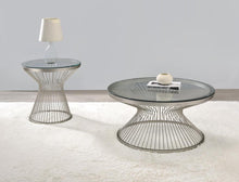Load image into Gallery viewer, Round Glass Top Coffee Table Satin Grey