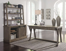 Load image into Gallery viewer, Luxenford - Grayish Brown - 2 Pc. - Large Leg Desk, Swivel Desk Chair
