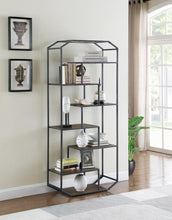 Load image into Gallery viewer, 6-shelf Bookcase Rustic Brown And Dark Grey