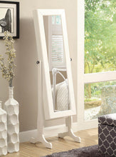 Load image into Gallery viewer, Jewelry Cheval Mirror With Drawers White
