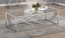 Load image into Gallery viewer, Living Room: Glass Top Occasional Tables - Glass Top Rectangular Coffee Table Accents Chrome