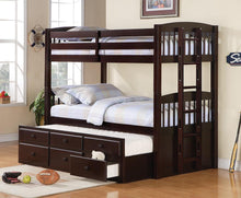 Load image into Gallery viewer, Kensington Bunk Bed - Kensington Twin Over Twin Bunk Bed With Trundle Cappuccino