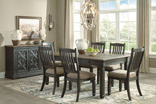 Load image into Gallery viewer, Tyler Creek - Black/Gray - 7 Pc. - Rectangular Dining Room Table, 6 Upholstered Side Chairs
