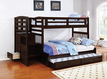 Load image into Gallery viewer, Dublin Bunk Bed - Dublin 4-storage Twin Over Full Bunk Bed With Staircase Cappuccino