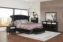 Load image into Gallery viewer, Barzini Bedroom Collection - Black Velvet - Barzini California King Tufted Upholstered Bed Black