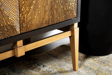 Load image into Gallery viewer, Sunburst 2-door Accent Cabinet Brown And Antique Gold