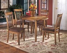 Load image into Gallery viewer, Berringer - Rustic Brown - 3 Pc. - Drop Leaf Table, 2 Upholstered Side Chairs