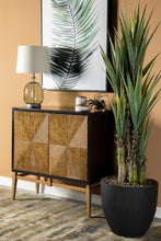 Load image into Gallery viewer, Sunburst 2-door Accent Cabinet Brown And Antique Gold