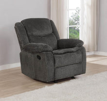 Load image into Gallery viewer, Charcoal - Jennings Upholstered Motion Glider Recliner Charcoal