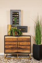 Load image into Gallery viewer, 2-door Accent Cabinet Black Walnut And Gold