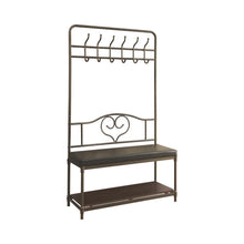 Load image into Gallery viewer, Black - Hall Tree With 6-hook Dark Walnut And Dark Bronze