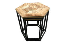 Load image into Gallery viewer, 2-piece Hexagon Nesting Tables Natural And Black