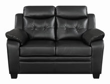 Load image into Gallery viewer, Black - Finley Tufted Upholstered Loveseat Black