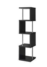 Load image into Gallery viewer, Home Office : Bookcases - 4-shelf Bookcase Black And Chrome