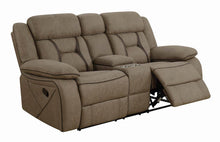 Load image into Gallery viewer, Higgins Motion Collection - Tan - Higgins Pillow Top Arm Motion Loveseat With Console Tan