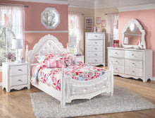 Load image into Gallery viewer, Exquisite - White - 4 Pc. - Dresser, French Style Mirror, Full Poster Bed