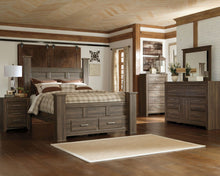 Load image into Gallery viewer, Juararo - Dark Brown - Queen Poster Bed with 2 Storage Drawers