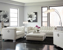 Load image into Gallery viewer, Chaviano Collection - Pearl White - Chaviano Upholstered Ottoman Pearl White