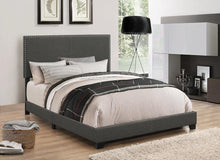 Load image into Gallery viewer, Boyd Upholstered Bed - Charcoal - Boyd California King Upholstered Bed With Nailhead Trim Charcoal